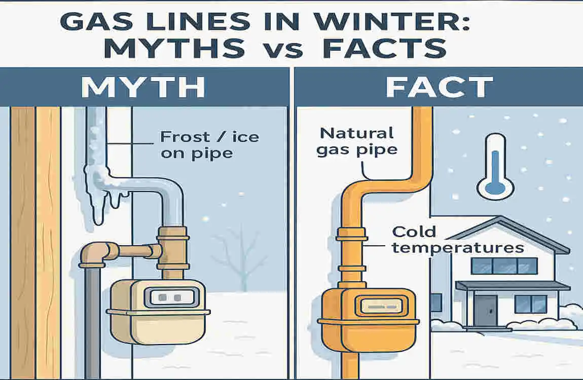 can gas lines freeze in a house