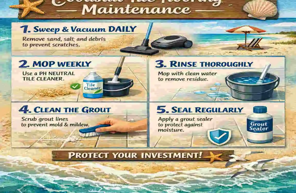 coastal tile flooring ideas for beach house