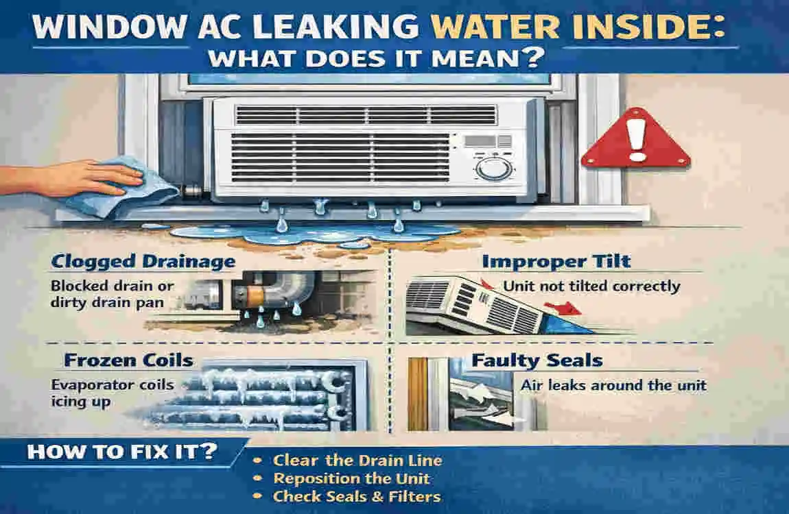 why is my window ac leaking water in the house