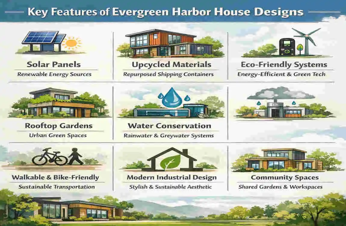 what style houses are in evergreen harbor