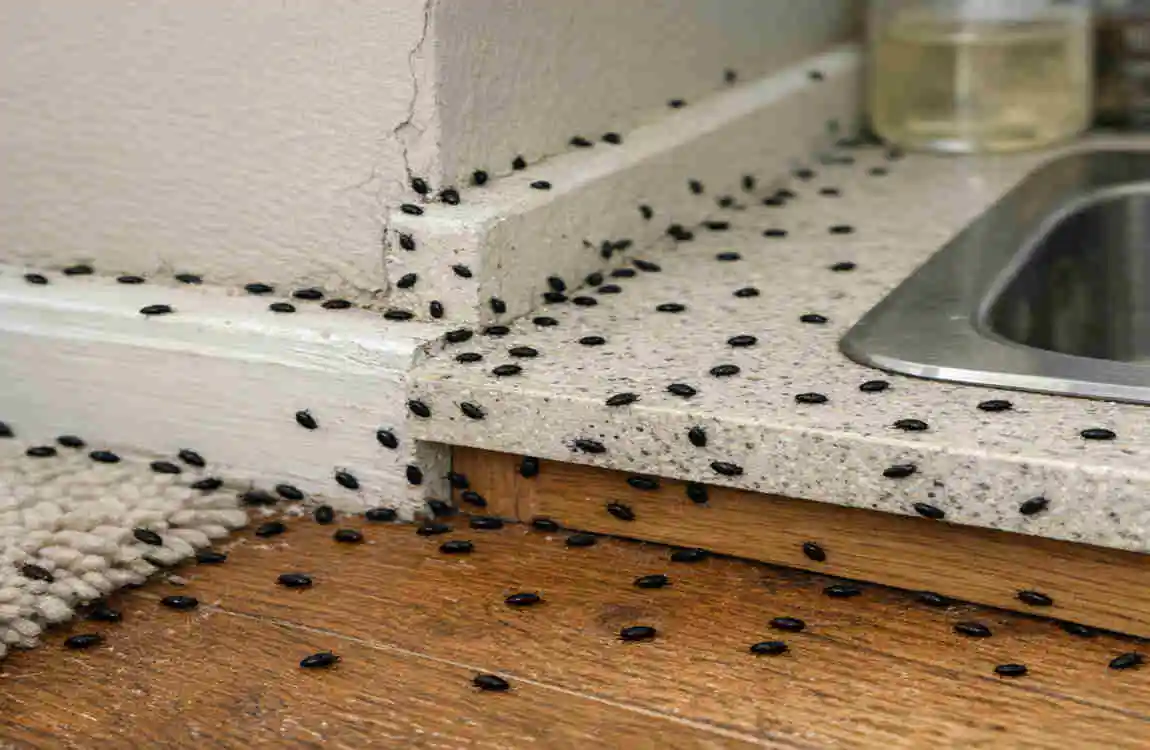 how to get rid of small black bugs in house