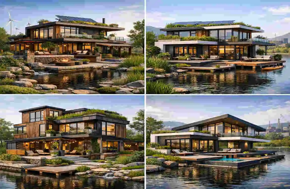 what style houses are in evergreen harbor