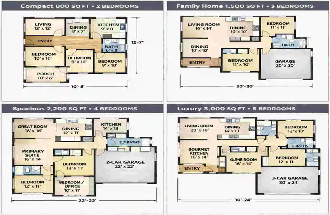 modern house plan design with dimensions