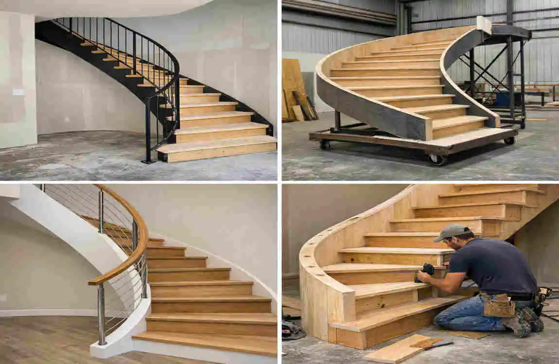 curved staircase plan cost luxury design