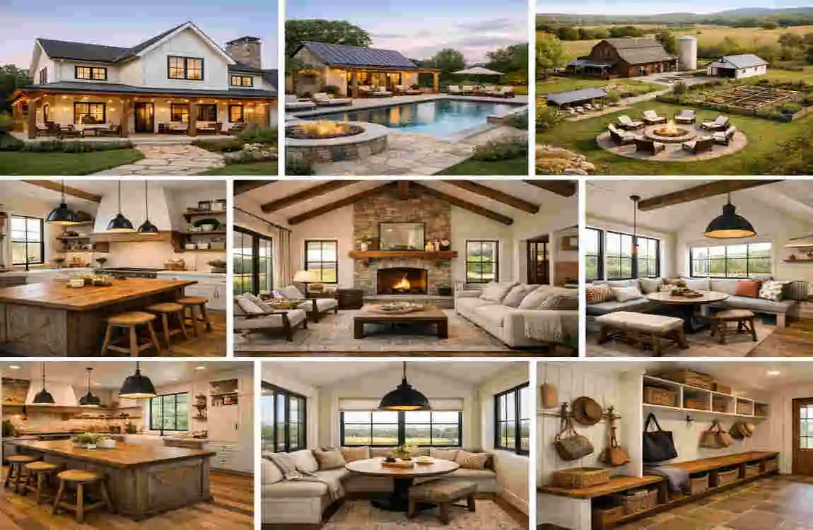 modern farm house design in village