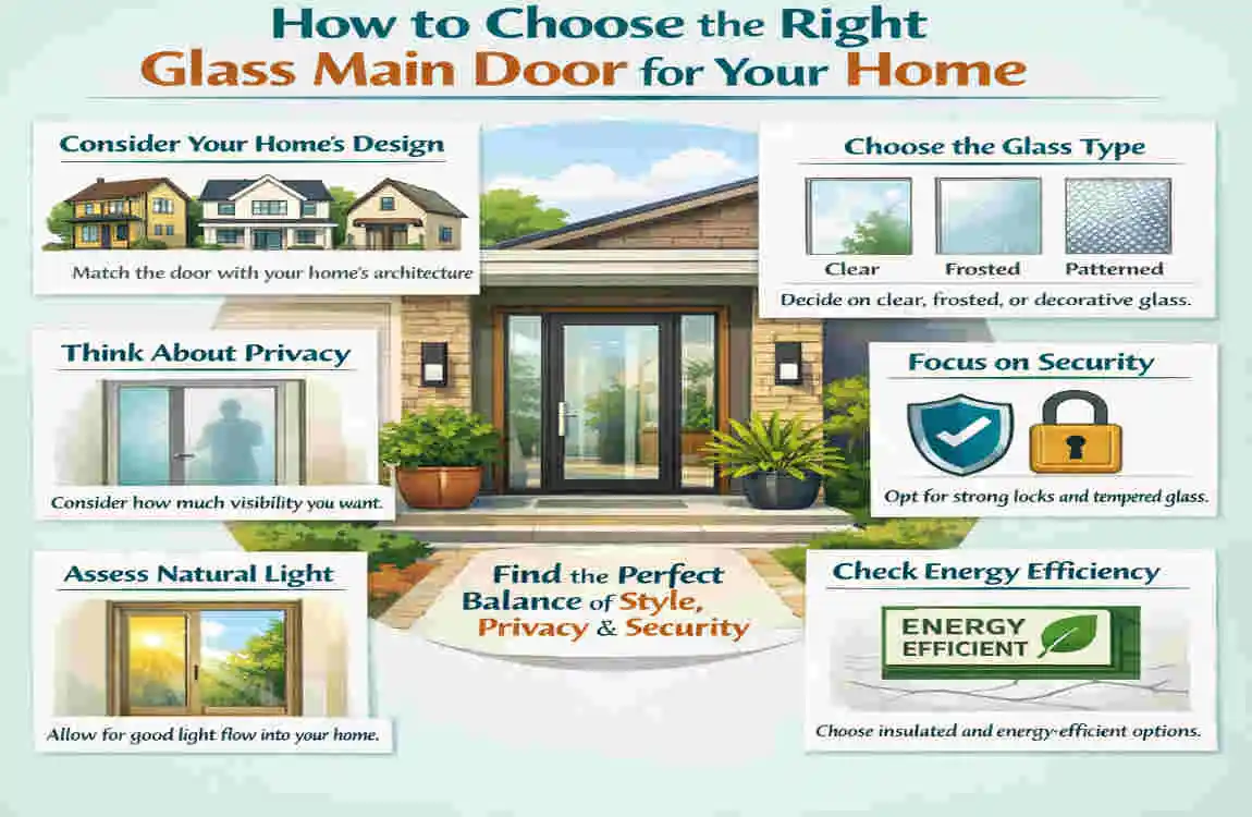 Modern House Main Door Design with Glass: