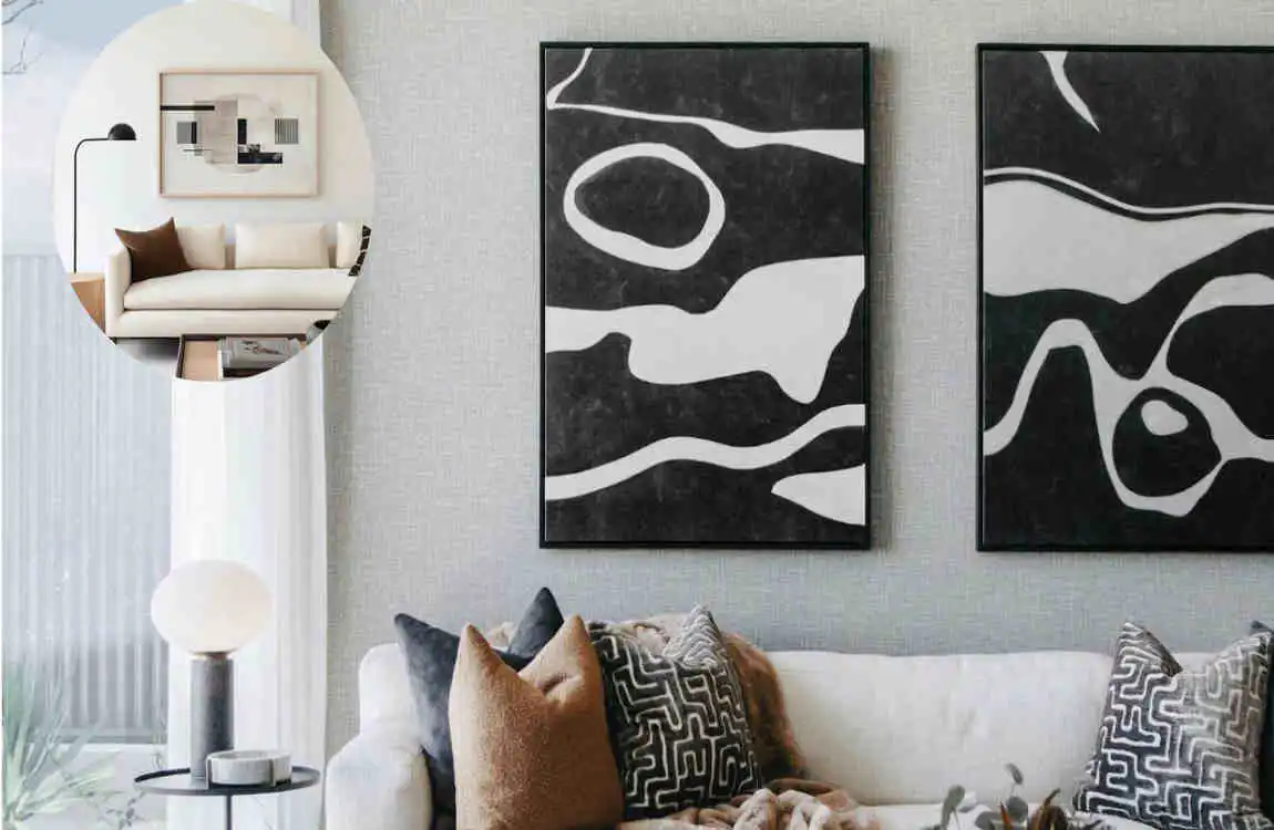 how much space between furniture and artwork