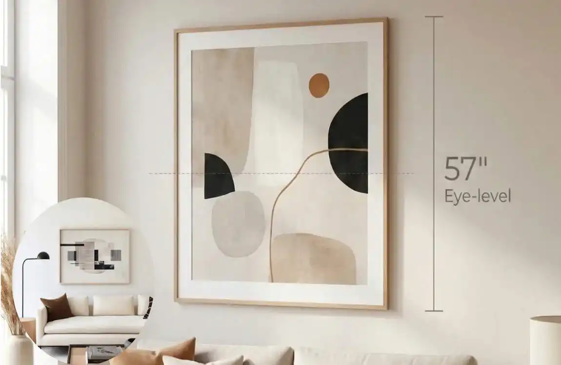 how much space between furniture and artwork