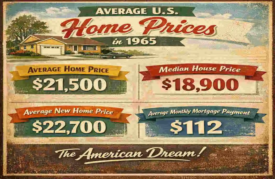 what was the average cost of a house in 1965