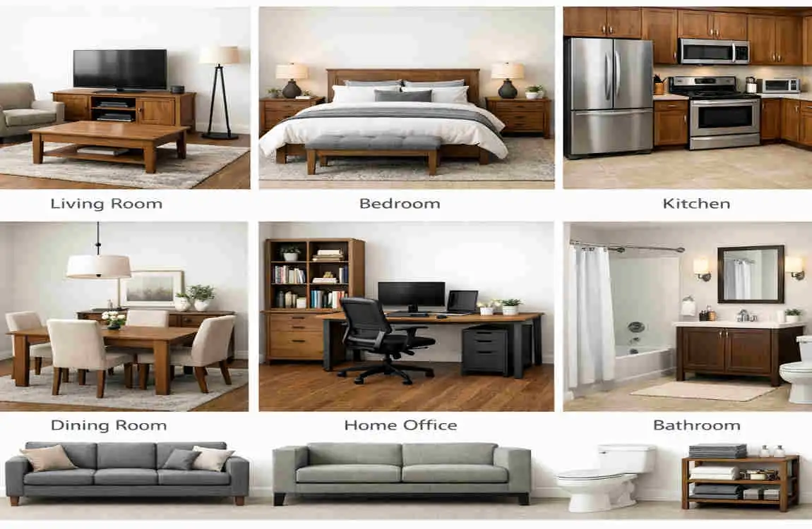 what furniture appliances and features may be included?