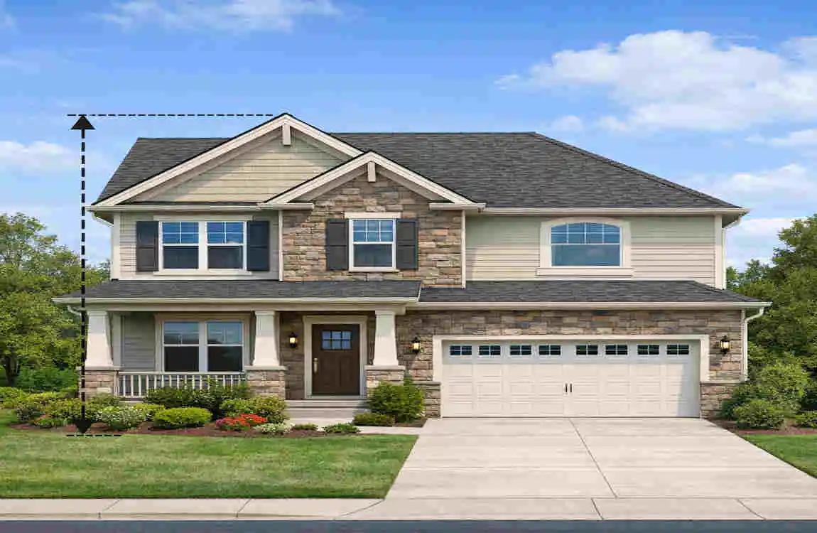 2 story house height in feet