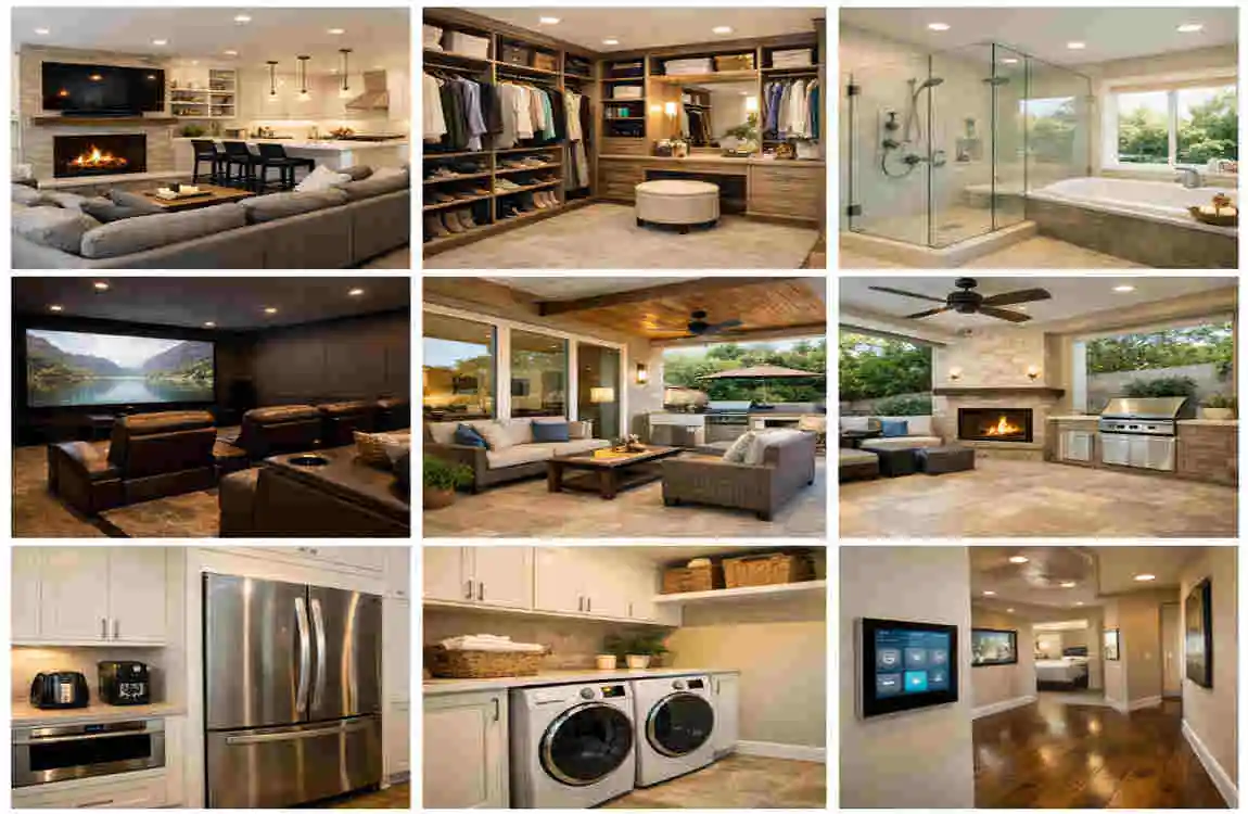 what furniture appliances and features may be included?
