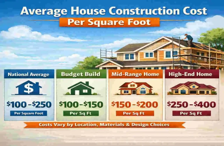 average new home construction cost per square foot