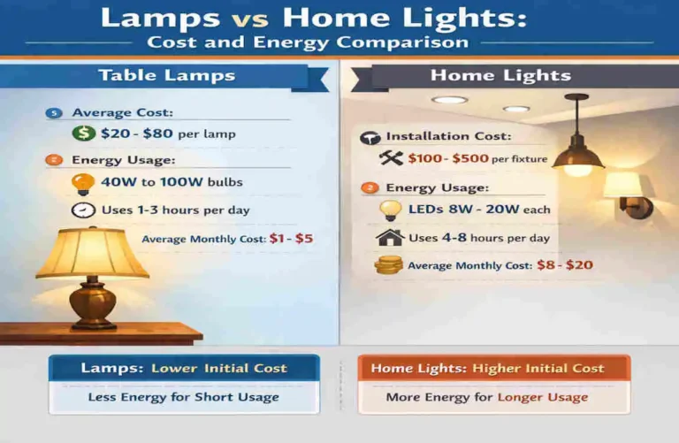 Lamps vs Home Lights: Cost and Energy Comparison do lamps cost less than house lighting