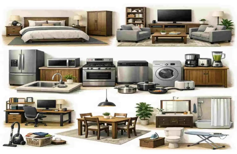 what furniture appliances and features may be included?